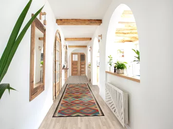 Geometric Wool Kilim Oriental Runner Rug 3x13