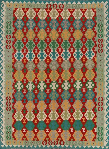 Flat Weave Wool Kilim Oriental Area Rug 6x8