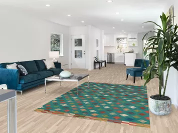 Flat Weave Green Wool Kilim Oriental Area Rug 6x8