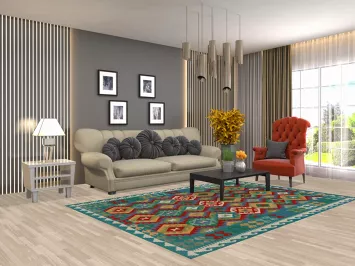 Flat Weave Wool Kilim Oriental Area Rug 6x8