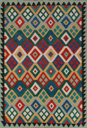 Flat Weave Wool Kilim Oriental Area Rug 6x8
