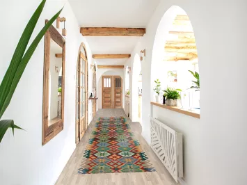 Multicolored Wool Kilim Oriental Runner Rug 3x16