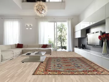 Light Blue Geometric Kazak Oriental Area Rug 10x13