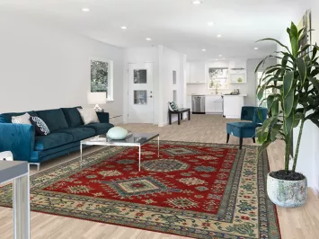 Red Geometric Kazak Oriental Area Rug 8x11