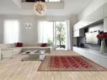 Red Geometric Wool Kazak Oriental Area Rug 10x13