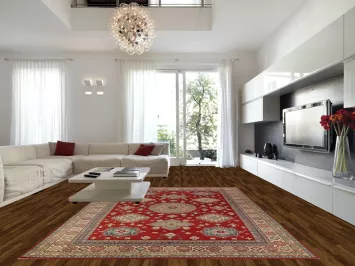 Red Geometric Kazak Oriental Large Rug 10x14