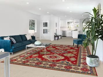 Red Wool Handmade Kazak Oriental Area Rug 8x11