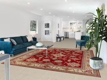 Red Geometric Kazak Oriental Area Rug 8x9