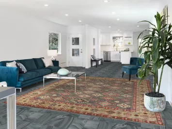 Geometric Gray Kazak Vegetable Dye Area Rug 8x10