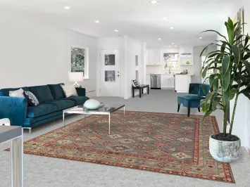 Vegetable Dye Gray Kazak Oriental Area Rug 8x10