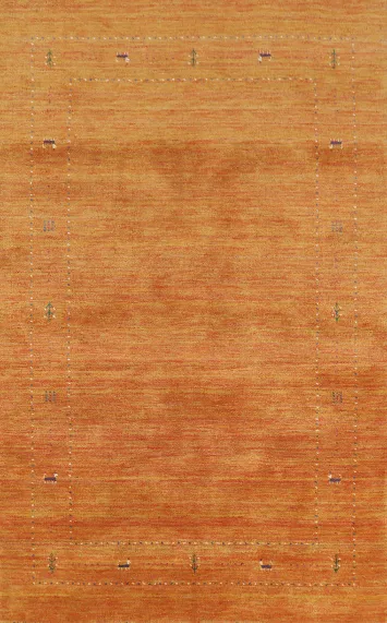 Orange Wool Gabbeh Oriental Area Rug 5x8