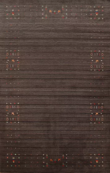 Tribal Wool Brown Gabbeh Oriental Area Rug 5x8