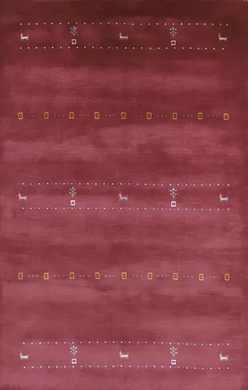 Little Animals Design Gabbeh Oriental Area Rug 5x8