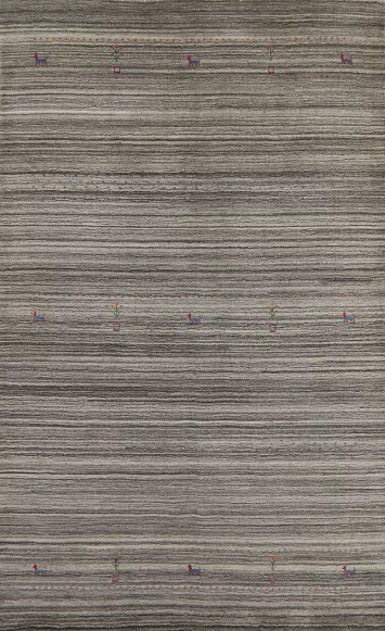 Tribal Wool Gabbeh Indian Area Rug 5x8