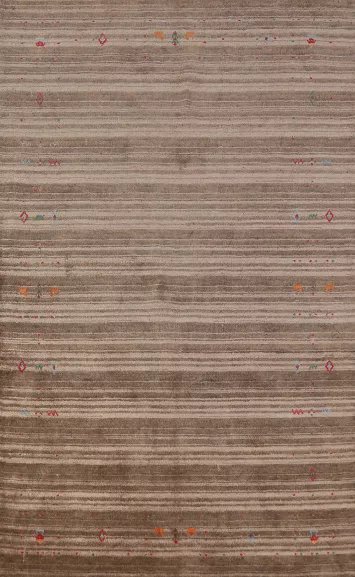 Tribal Wool Gabbeh Indian Area Rug 5x8