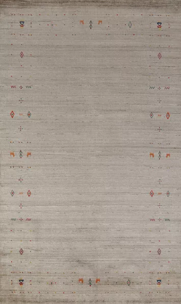 Tribal Wool Gabbeh Indian Area Rug 5x8