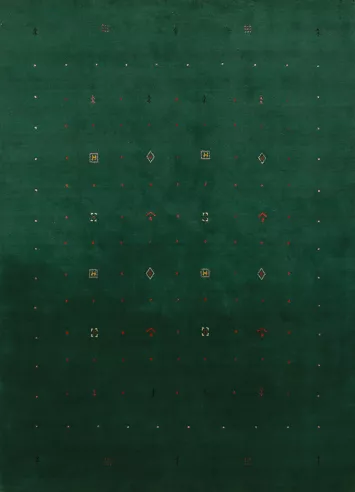 Tribal Green Wool Gabbeh Oriental Area Rug 6x8