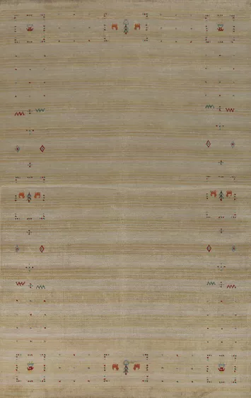 Tribal Wool Gabbeh Oriental Area Rug 5x8