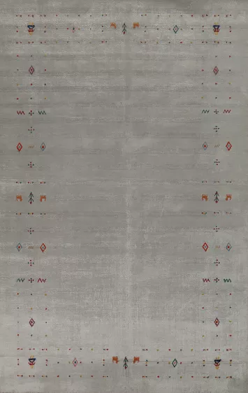 Handmade Aqua Gabbeh Oriental Area Rug 5x8