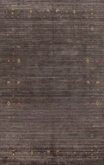 Dark Brown Gabbeh Oriental Area Rug 5x8