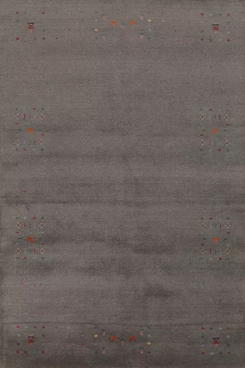 Handmade Gray Gabbeh Oriental Area Rug 5x8