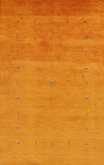 Orange Tribal Wool Gabbeh Oriental Area Rug 5x8