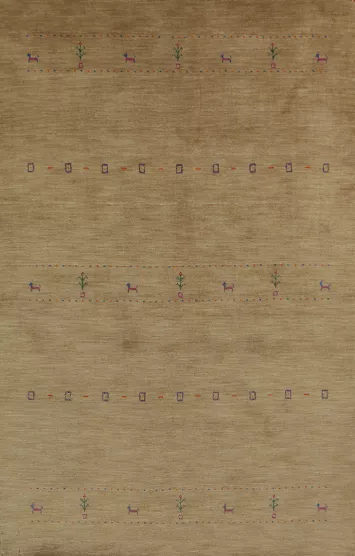 Camel Wool Tribal Gabbeh Oriental Area Rug 5x8