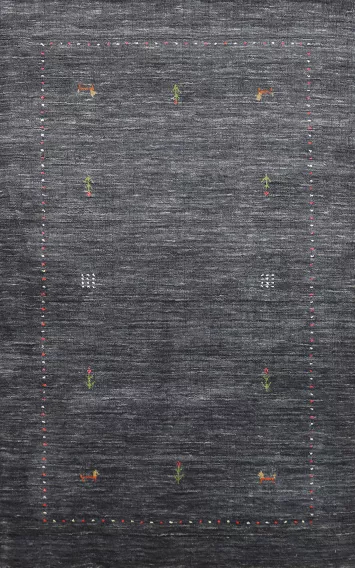 Slate Tribal Wool Gabbeh Oriental Rug 3x5