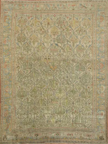 Pre-1900 Antique Vegetable Dye Bakhtiari Persian Large Rug 12'x16'