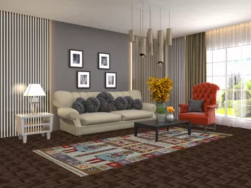 Geometric Heriz Serapi Indian Runner Rug 4x10