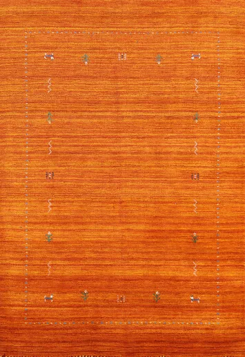 Orange Tribal Wool Gabbeh Indian Rug 4x6