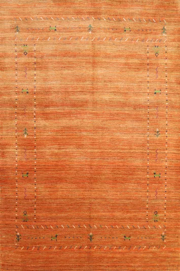 Orange Wool Gabbeh Indian Rug 4x6
