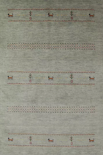 Little Animals Design Wool Gabbeh Indian Rug 4x6