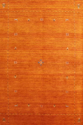 Orange Wool Tribal Gabbeh Indian Rug 4x6