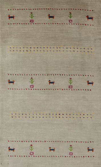 Little Animals Design Wool Gabbeh Indian Foyer Rug 3x5