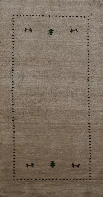 Animals Wool Tribal Gabbeh Indian Runner Rug 2x5