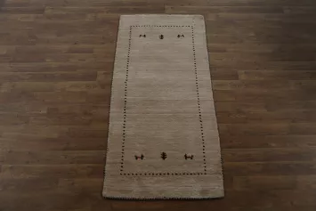 Animals Wool Tribal Gabbeh Indian Runner Rug 2x5