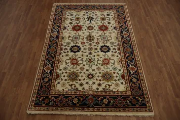 Classic Oushak Area Rug 6x9 with Timeless Floral Design
