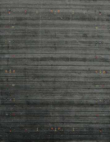 Sophisticated Dark Gabbeh Area Rug 8x8 for a Contemporary Look
