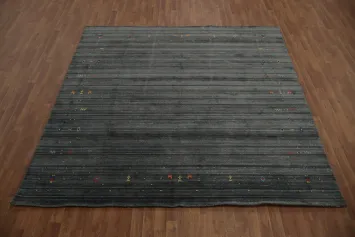Sophisticated Dark Gabbeh Area Rug 8x8 for a Contemporary Look