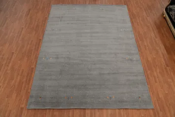 Gray Wool Gabbeh Indian Area Rug 9x12