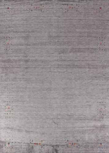 Handmade Gray Gabbeh Indian Area Rug 9x12