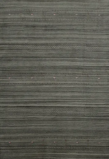 Sophisticated Grey Rug with Intricate Lines and Patterns 8x10