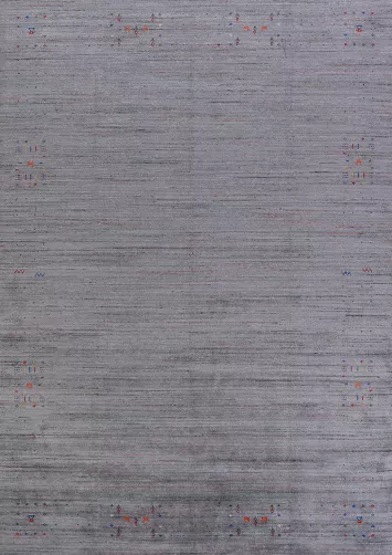 Gray Blue Tribal Wool Gabbeh Indian Area Rug 9x12