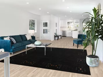 Charcoal Wool Square Tribal Gabbeh Indian Area Rug 8x8