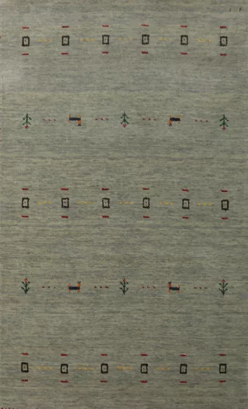 Aqua Green Wool Gabbeh Indian Accent Rug 3x5