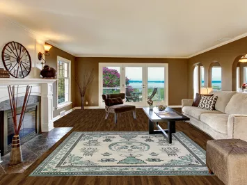 Square Wool Handmade Art Deci Oriental Area Rug 8x8