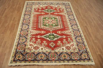 Red Geometric Viss Oriental Area Rug 6x9