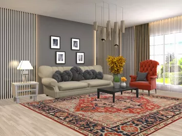 Geometric Heriz Serapi Oriental Area Rug 8x10