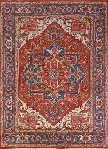 Handmade Wool Heriz Serapi Oriental Area Rug 9x12